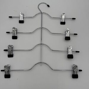 Multi Tiered Pants Hanger 5 Tier Metal Skirt Hanger with Clips Clothes Organizer